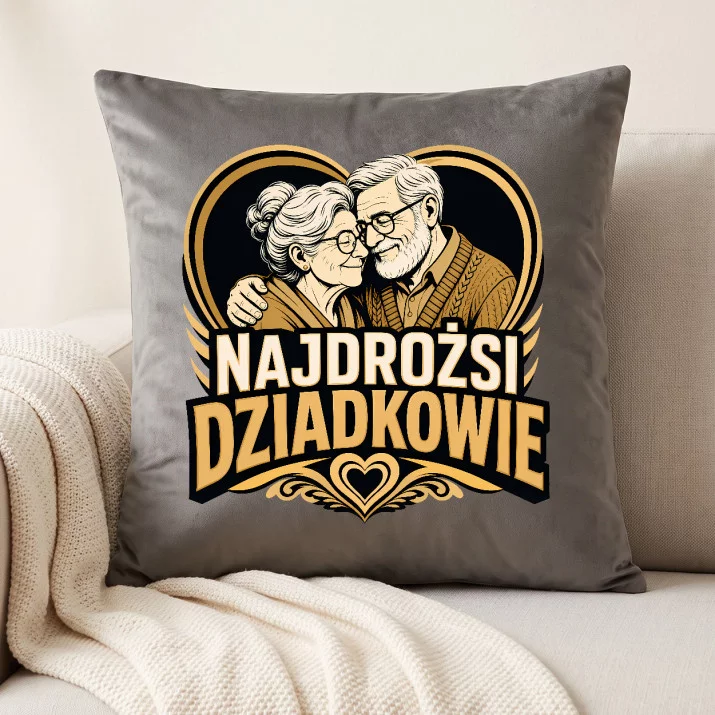 Poduszka Dekoracyjna Na Dzień Dziadka i Babci Prezent Dla Pary: Najdrożsi Dziadkowie Poduszka Dekoracyjna Na Dzień Dziadka i Babci Prezent Dla Pary: Najdrożsi Dziadkowie