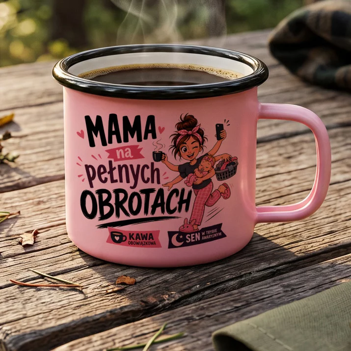 Kubek Emaliowany Dla Młodej Mamy Prezent Na Dzień Mamy Dla Kobiety: Czuła Obecność Kubek Emaliowany Dla Młodej Mamy Prezent Na Dzień Mamy Dla Kobiety: Czuła Obecność