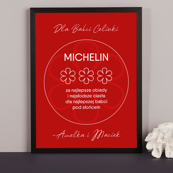 Gwiazdka michelin dla babci - Wydruk obramowany