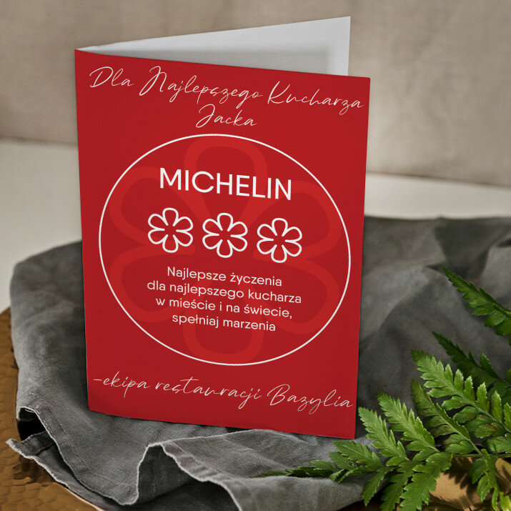 Gwiazdka michelin dla najlepszego kucharza - Kartka z życzeniami