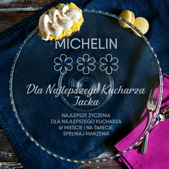 Gwiazdka michelin dla najlepszego kucharza - Płaska patera na ciasto