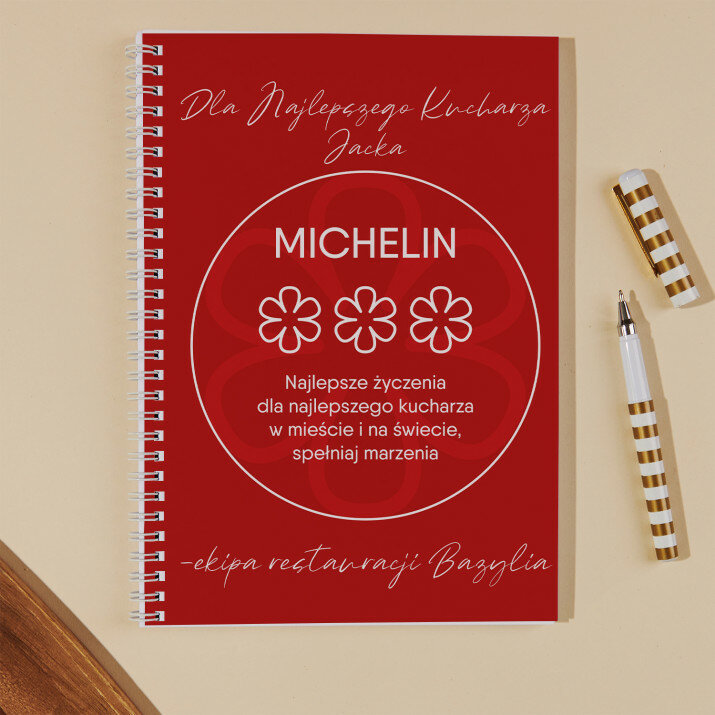 Gwiazdka michelin dla najlepszego kucharza - Przepiśnik na spirali B5