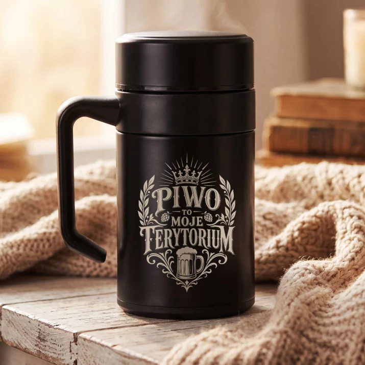 Kubek Termiczny Z Grawerem Dla Piwosza Prezent Dla Mężczyzny: Piwo To Moje Terytorium