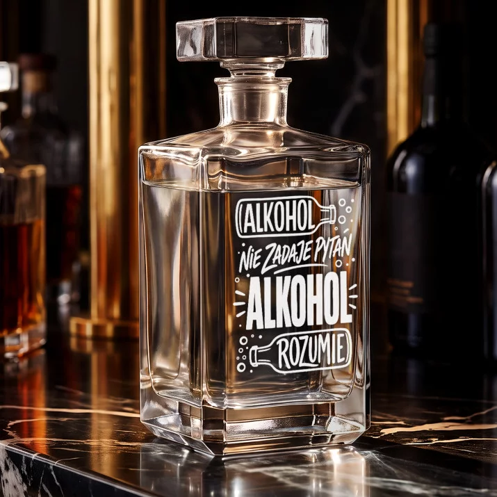 Karafka Do Wódki z Grawerem Na Urodziny Prezent: Alkohol Nie Zadaje Pytań