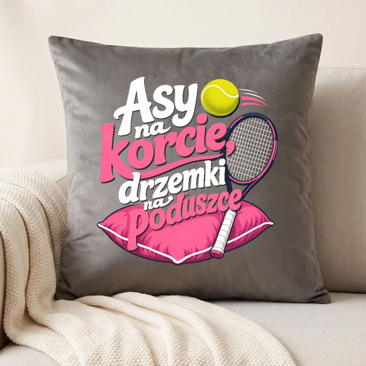 Poduszka Dekoracyjna Dla Tenisistki Prezent Dla Kobiety: Asy Na Korcie, Poduszka Dekoracyjna Dla Tenisistki Prezent Dla Kobiety: Asy Na Korcie,