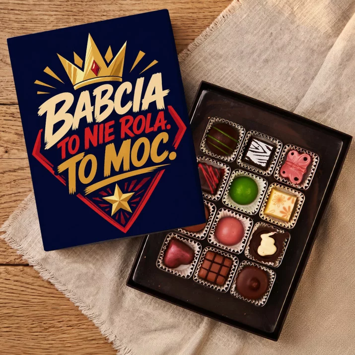 Czekoladki Dla Babci Prezent Na Dzień Babci Dla Kobiety: Babcia To Moc Czekoladki Dla Babci Prezent Na Dzień Babci Dla Kobiety: Babcia To Moc