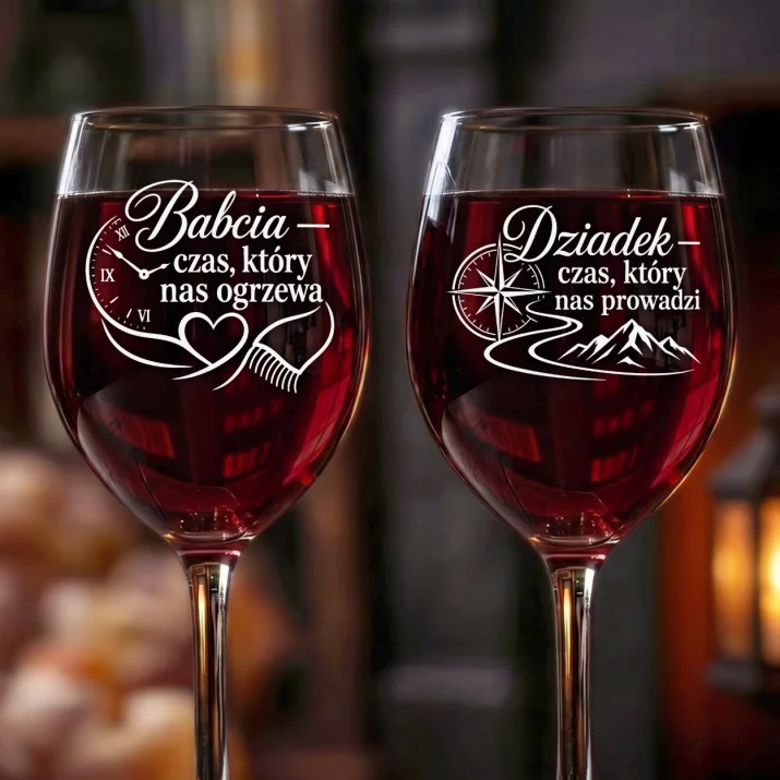 Dwa Kieliszki Do Wina Dla Babci i Dziadka Prezent Na Dzień Babci i Dziadka Dla Pary: Babcia I Dziadek Dwa Kieliszki Do Wina Dla Babci i Dziadka Prezent Na Dzień Babci i Dziadka Dla Pary: Babcia I Dziadek