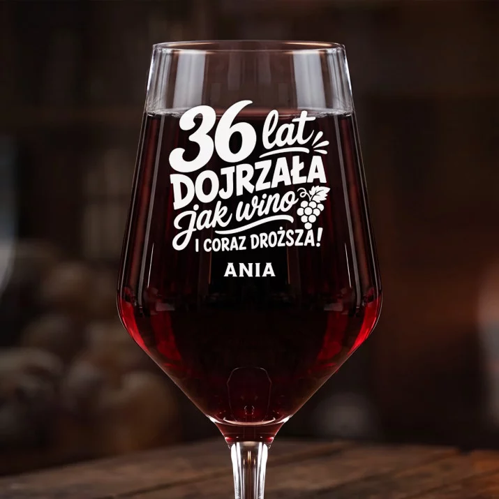 Mega Kieliszek Do Wina z Grawerem Dla 36 Latki Prezent Na 35 Urodziny Dla Kobiety: 36 Lat Jak Wino Mega Kieliszek Do Wina z Grawerem Dla 36 Latki Prezent Na 35 Urodziny Dla Kobiety: 36 Lat Jak Wino