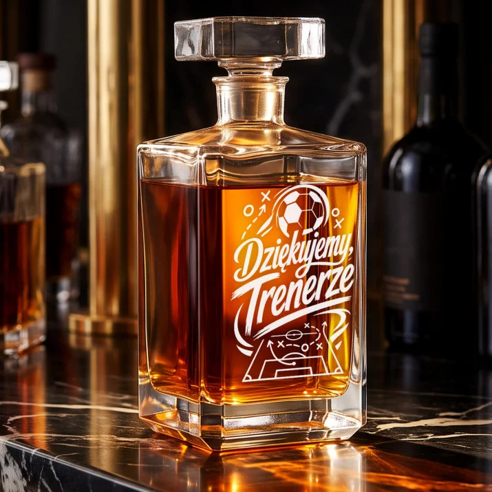 Karafka Do Whisky z Grawerem Dla Trenera Piłki Nożnej Prezent: Piłkarska Wdzięczność Karafka Do Whisky z Grawerem Dla Trenera Piłki Nożnej Prezent: Piłkarska Wdzięczność