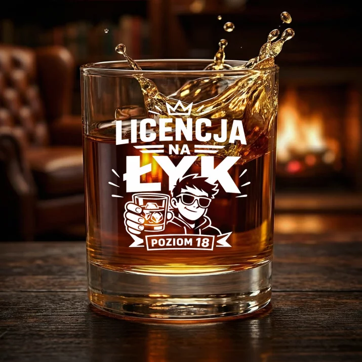 Szklanka Do Whisky Na 18 Urodziny Chłopaka Prezent Dla Mężczyzny: Licencja Na Łyk Szklanka Do Whisky Na 18 Urodziny Chłopaka Prezent Dla Mężczyzny: Licencja Na Łyk