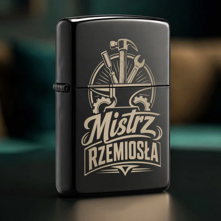 Zapalniczka Z Grawerem Dla 50 Latka Prezent Na 50 Urodziny Dla Mężczyzny: Emblemat Mistrza