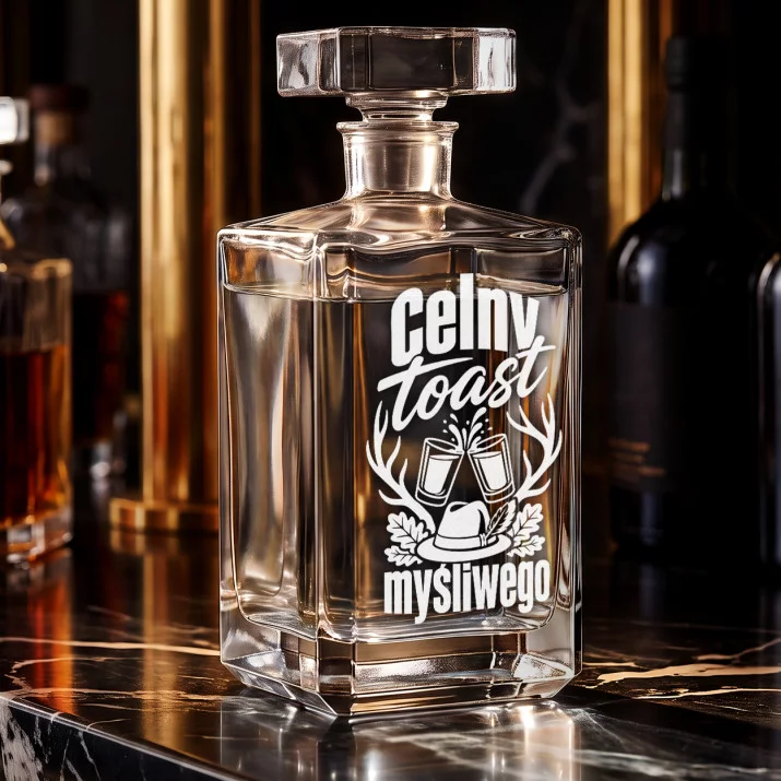 Karafka Do Wódki z Grawerem Dla Myśliwego Prezent: Celny Toast Myśliwego