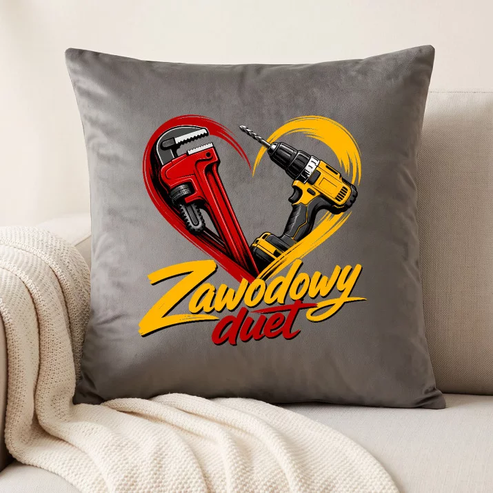Poduszka Dekoracyjna Dla Pary Prezent Dla Pary: Zawodowy Duet Poduszka Dekoracyjna Dla Pary Prezent Dla Pary: Zawodowy Duet