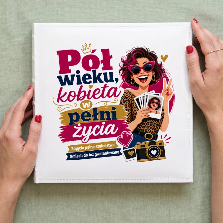 Album Na Zdjęcia Tradycyjny Na 50 Prezent Na 50 Urodziny Dla Kobiety: Półwieczna Radość