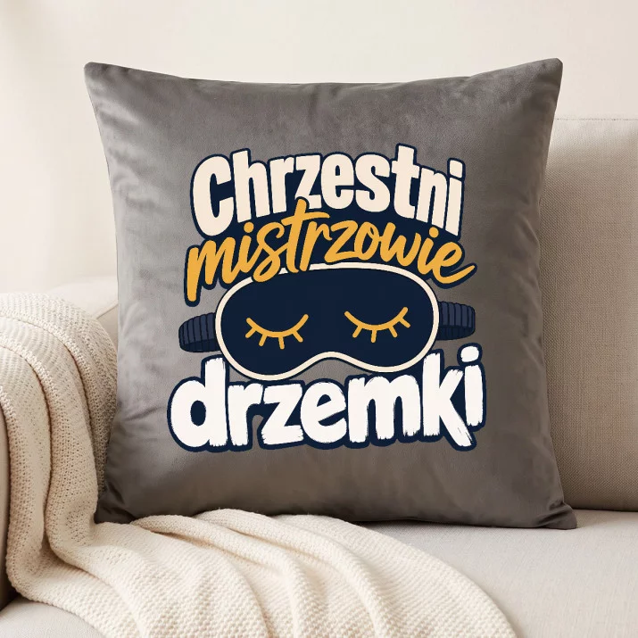 Poduszka Dekoracyjna Dla Chrzestnych Prezent Dla Pary: Chrzestni Mistrzowie Drzemki Poduszka Dekoracyjna Dla Chrzestnych Prezent Dla Pary: Chrzestni Mistrzowie Drzemki