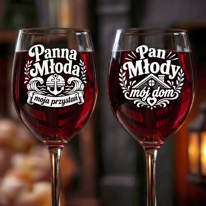 Dwa Kieliszki Do Wina Dla Pary Młodej Prezent Na Ślub Dla Pary: Toast Młodej Pary Dwa Kieliszki Do Wina Dla Pary Młodej Prezent Na Ślub Dla Pary: Toast Młodej Pary