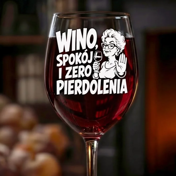 Kieliszek Do Wina Dla Starszej Pani Prezent Dla Kobiety: Wino Spokój