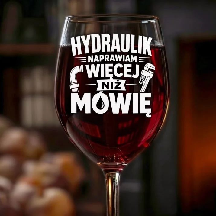 Kieliszek Do Wina Dla Hydraulika Prezent Dla Mężczyzny: Hydraulik Naprawiam Więcej Kieliszek Do Wina Dla Hydraulika Prezent Dla Mężczyzny: Hydraulik Naprawiam Więcej