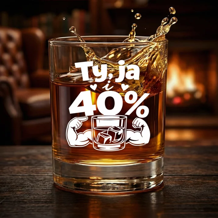 Szklanka Do Whisky Na Rocznice Zwiazku Prezent Na Walentynki Dla Mężczyzny: Ty, Ja I 40% Szklanka Do Whisky Na Rocznice Zwiazku Prezent Na Walentynki Dla Mężczyzny: Ty, Ja I 40%