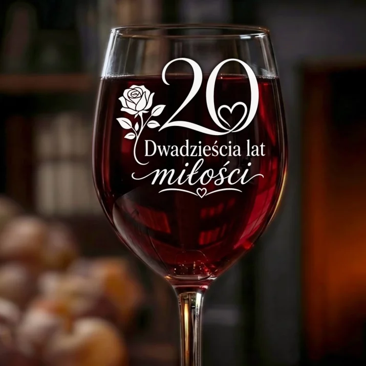 Kieliszek Do Wina Na 20 Rocznicę Ślubu Prezent Dla Kobiety: 20 Lat Miłości