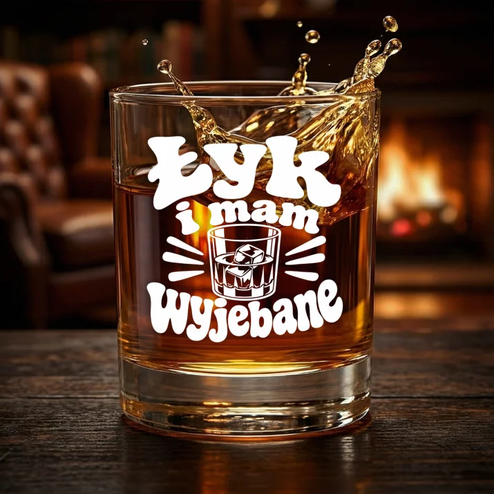 Szklanka Do Whisky Na Dzień Ojca Prezent Dla Taty Mężczyzny: Łyk I Mam Wyjebane