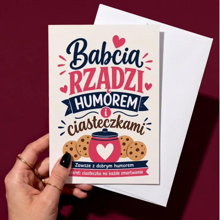 Kartka z Życzeniami Dla Babci Na Dzień Babci Dla Kobiety: Królowa Ciasteczek
