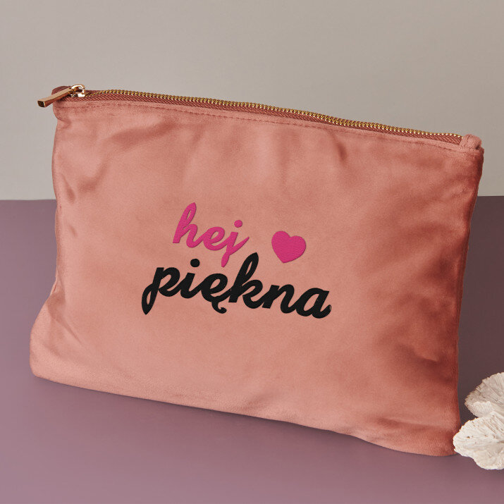 Hej piękna - Kosmetyczka welurowa