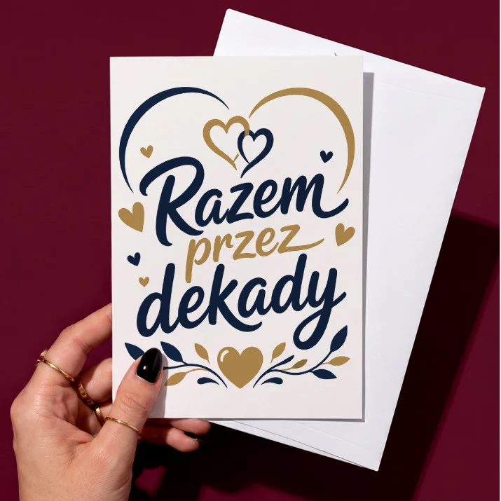Kartka z Życzeniami Na 55 Rocznicę Ślubu Na Walentynki Dla Pary: Elegancja Trwałości