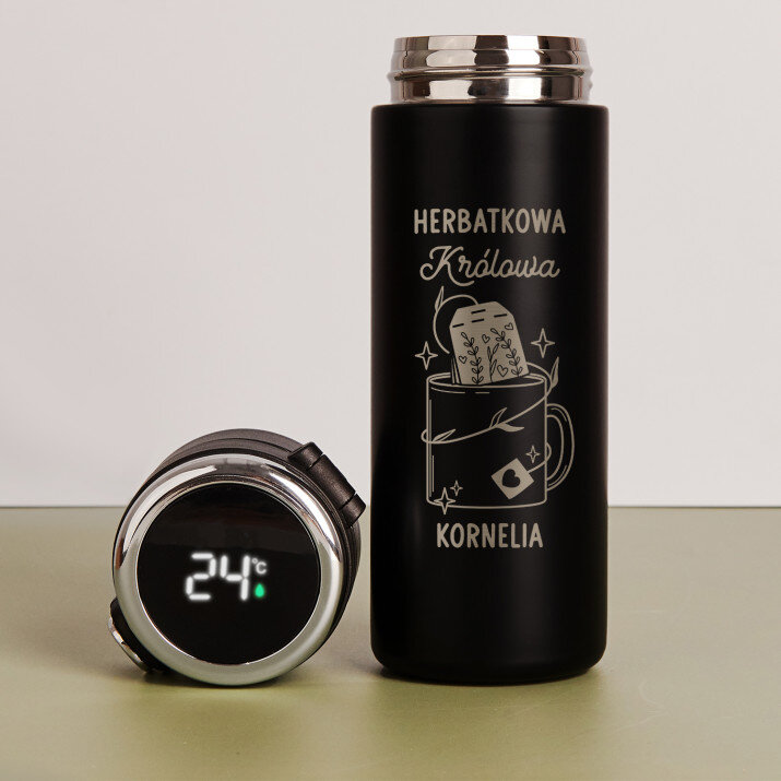 Herbatkowa królowa - Kubek termiczny z wyświetlaczem LED Herbatkowa królowa - Kubek termiczny z wyświetlaczem LED