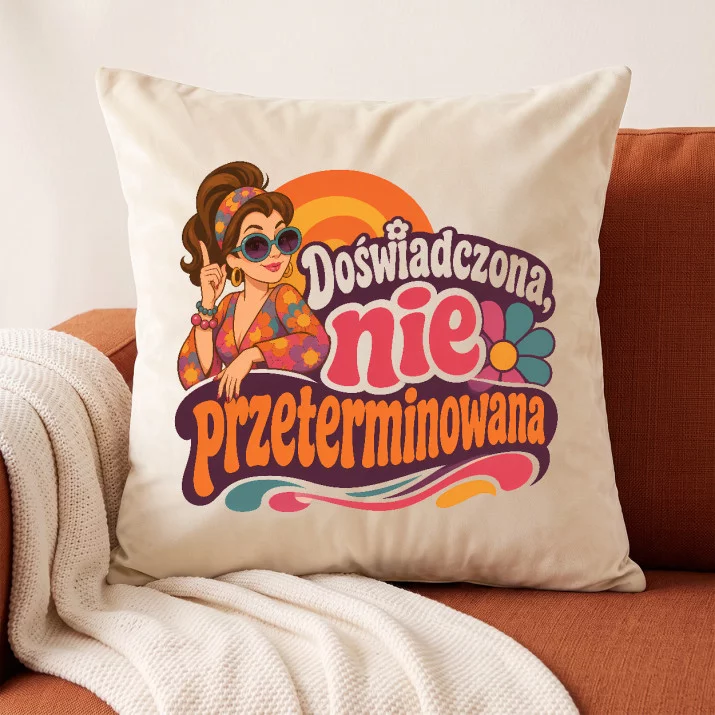 Poduszka Dekoracyjna Na Urodziny Prezent Dla Kobiety: Groovy Kobiecość Poduszka Dekoracyjna Na Urodziny Prezent Dla Kobiety: Groovy Kobiecość