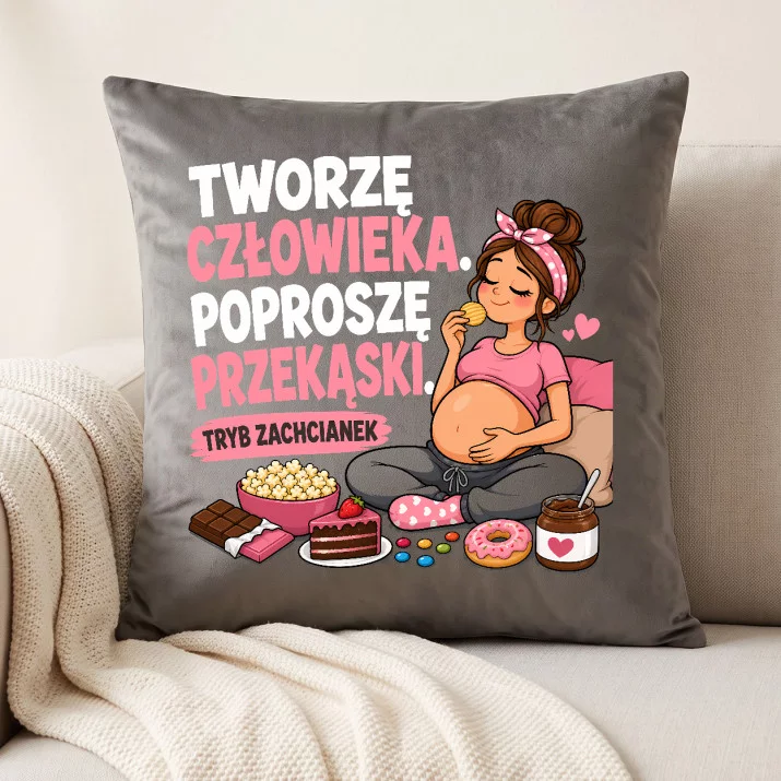 Poduszka Dekoracyjna Dla Kobiety W Ciąży Prezent Na Dzień Mamy Dla Kobiety: Tworzę Człowieka