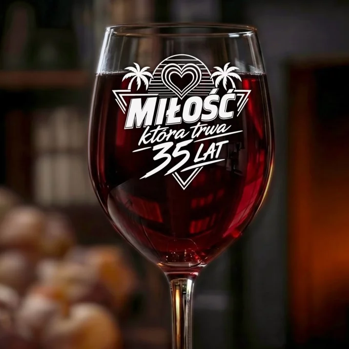 Kieliszek Do Wina Na 35 Rocznice Ślubu Prezent Na Walentynki Dla Kobiety: Miłość 35 Lat