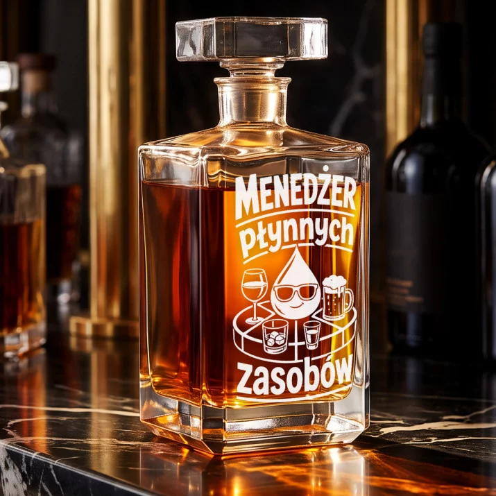Karafka Do Whisky z Grawerem Dla Managera Prezent: Menedżer Płynnych Zasobów Karafka Do Whisky z Grawerem Dla Managera Prezent: Menedżer Płynnych Zasobów