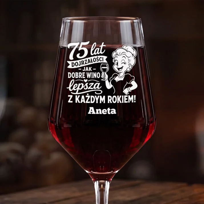 Mega Kieliszek Do Wina z Grawerem Dla 75 Latki Prezent Na 75 Urodziny Dla Kobiety: 75 Lat Jak Wino Mega Kieliszek Do Wina z Grawerem Dla 75 Latki Prezent Na 75 Urodziny Dla Kobiety: 75 Lat Jak Wino