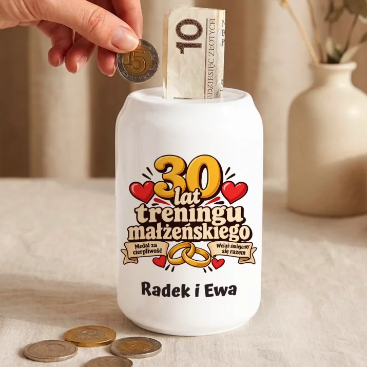 Skarbonka Na 30 Lecie Ślubu Prezent Dla Pary: 30 Lat Treningu