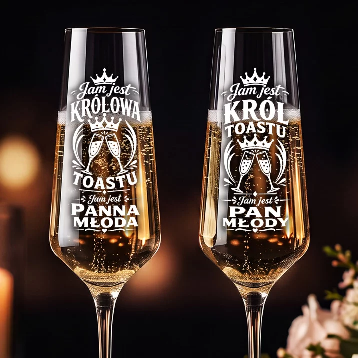 Dwa Kieliszki Do Szampana Na Ślub Prezent Dla Pary Młodej Pary: Królestwo Toastu Dwa Kieliszki Do Szampana Na Ślub Prezent Dla Pary Młodej Pary: Królestwo Toastu