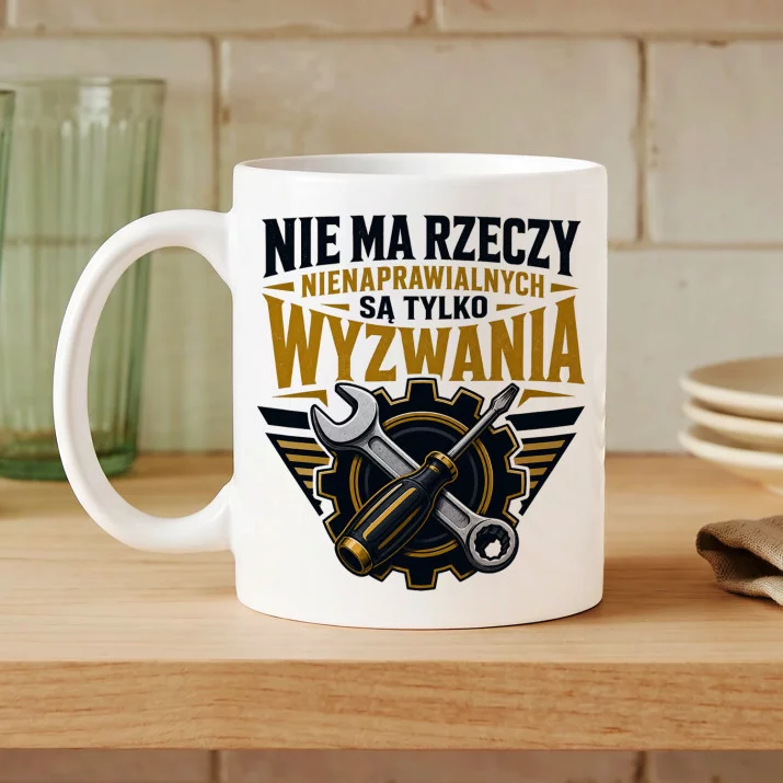 Kubek Z Nadrukiem Na Gwiazdkę Prezent Dla Mężczyzny: Tylko Wyzwania Kubek Z Nadrukiem Na Gwiazdkę Prezent Dla Mężczyzny: Tylko Wyzwania