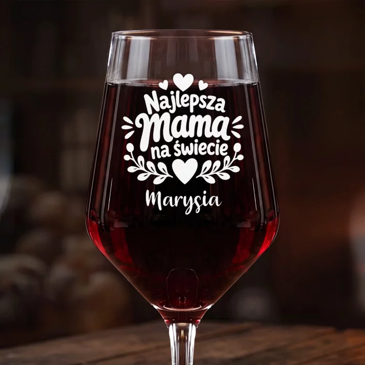 Mega Kieliszek Do Wina z Grawerem Dla Mamy Prezent Na Dzień Mamy Dla Kobiety: Najlepsza Mama Grawer