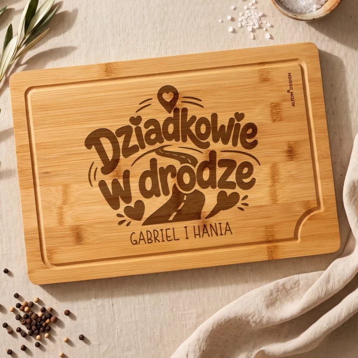 Deska Do Krojenia z Grawerem Dla Przyszłych Dziadków Prezent Dla Pary: Dziadkowie W Drodze Deska Do Krojenia z Grawerem Dla Przyszłych Dziadków Prezent Dla Pary: Dziadkowie W Drodze