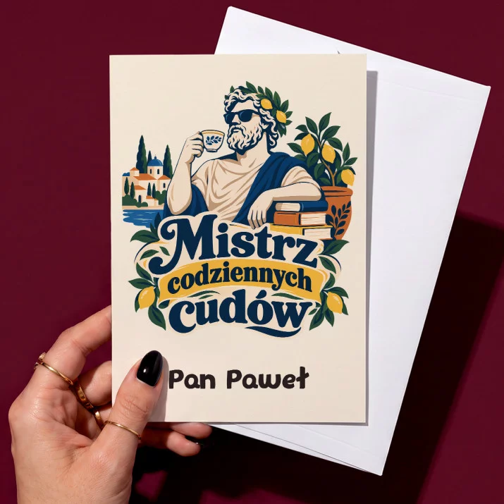 Kartka Personalizowana Dla Wychowawcy Prezent Na Dzień Nauczyciela Dla Mężczyzny: Mistrz Codziennych Cudów