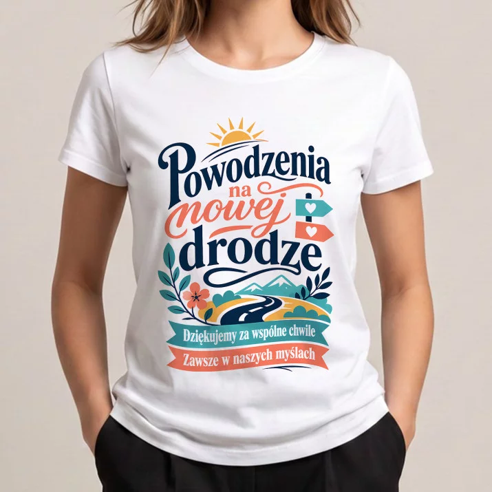 Koszulka Damska Biała Na Pożegnanie Prezent Dla Kobiety: Pożegnanie Z Uśmiechem