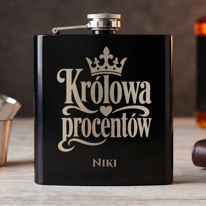 Piersiówka Z Grawerem Dla Żony Prezent Na Rocznicę Ślubu Dla Kobiety: Królowa Procentów