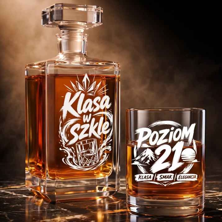 Zestaw Do Whisky Dla 21 Latka Prezent Na 20 Urodziny Dla Mężczyzny: Klasa W Szkle
