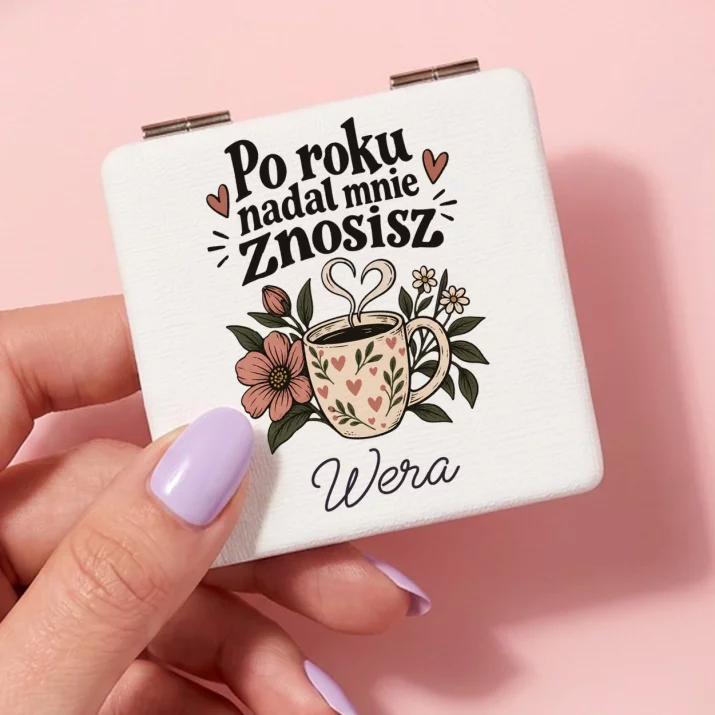 Lusterko Kieszonkowe Na Pierwszą Rocznicę Ślubu Prezent Na Walentynki Dla Kobiety: Po Roku Nadal Mnie