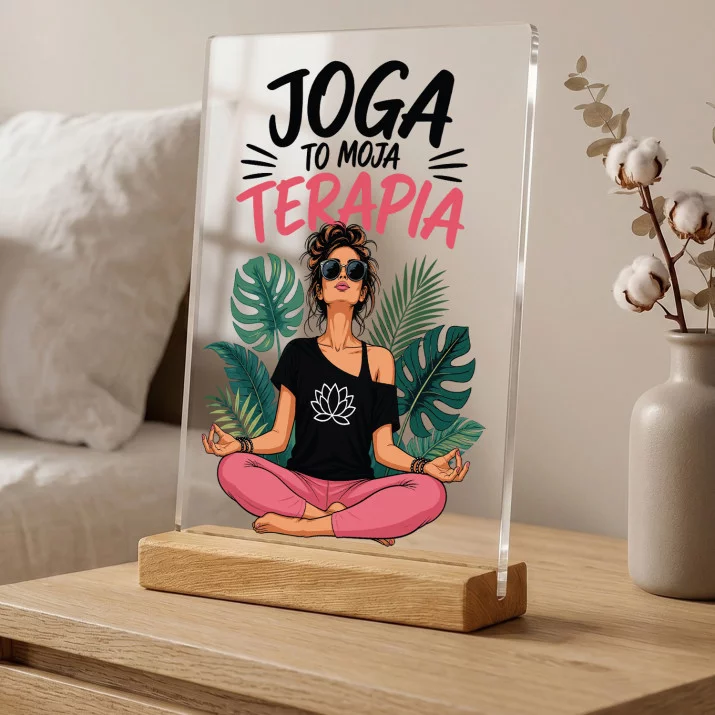 Druk Na Szkle Dla Joginki Prezent Dla Kobiety: Joga To Moja Terapia Druk Na Szkle Dla Joginki Prezent Dla Kobiety: Joga To Moja Terapia