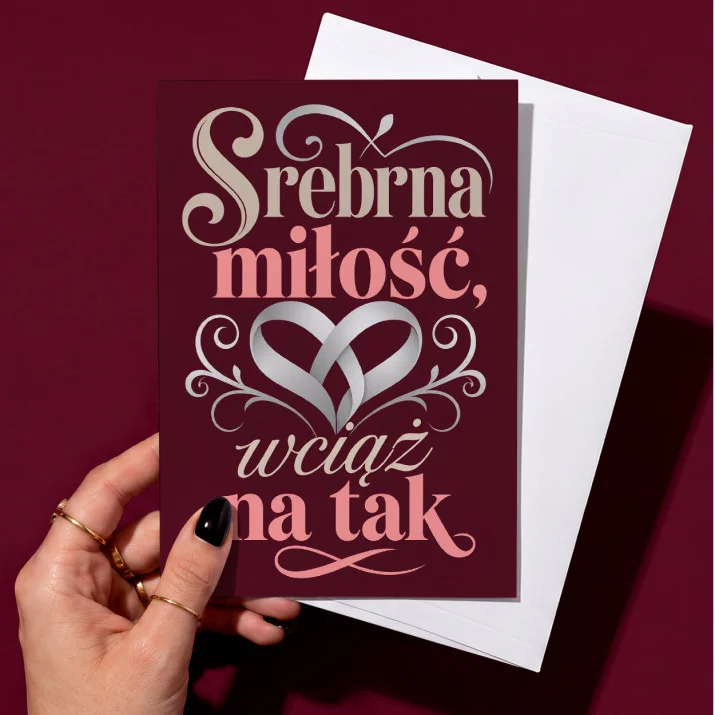 Kartka z Życzeniami Na 25 Rocznicę Ślubu Dla Kobiety: Srebrna Chwila Razem