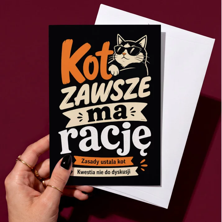 Kartka z Życzeniami Dla Miłośnika Kotów Dla Mężczyzny: Koci Szef Domu