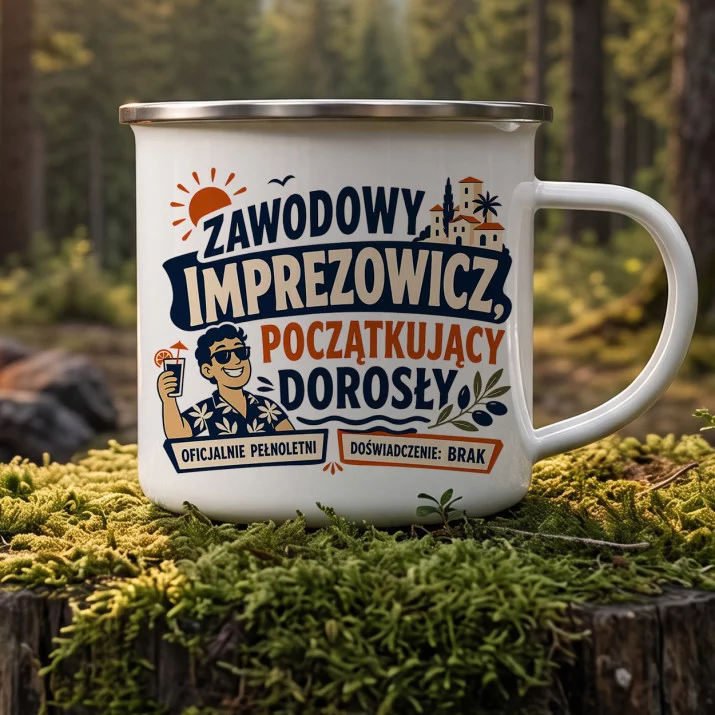 Kubek Emaliowany Na 18 Prezent Dla Mężczyzny: Korona Osiemnastki Kubek Emaliowany Na 18 Prezent Dla Mężczyzny: Korona Osiemnastki