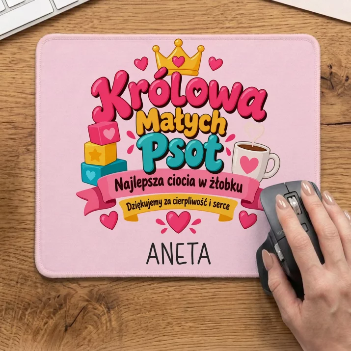 Podkładka Pod Myszkę Dla Cioci Ze Żłobka Prezent Dla Kobiety: Królowa Małych Psot