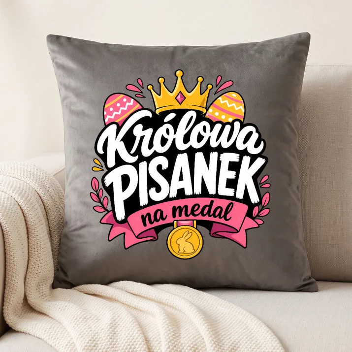 Poduszka Dekoracyjna Na Wielkanoc Prezent Dla Kobiety: Królowa Pisanek